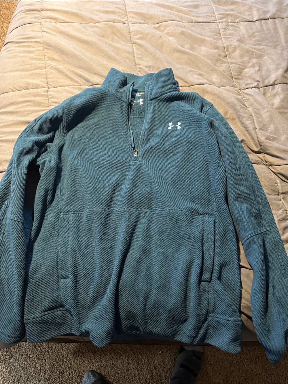 Under Armour Men's Teal Half-Zip Pullover Sweatshirt